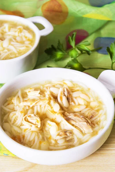 Sup Mie Dengan Ayam — Stok Foto