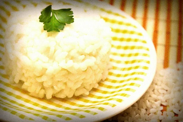 Reisgericht Auf Dem Tisch — Stockfoto
