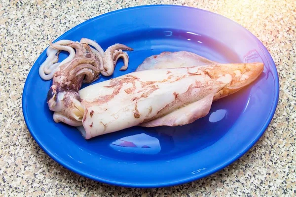 Skaldjur Maträtt Med Giant Squid — Stockfoto