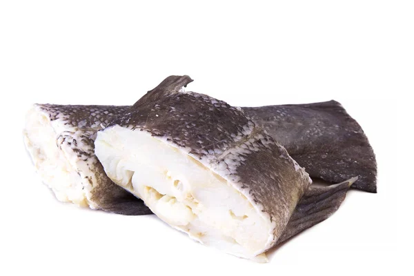 Ryby Kawałki Dorsza Białym Tle — Zdjęcie stockowe