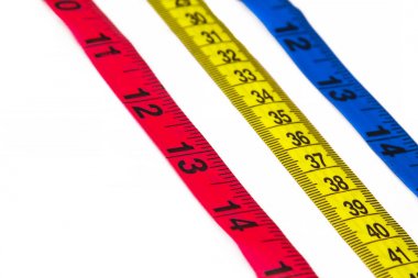 Beyaz, diyet kavramı izole renkli metrik teyp