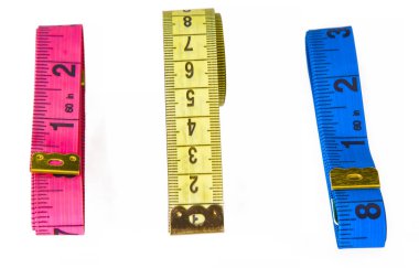 Beyaz, diyet kavramı izole renkli metrik teyp