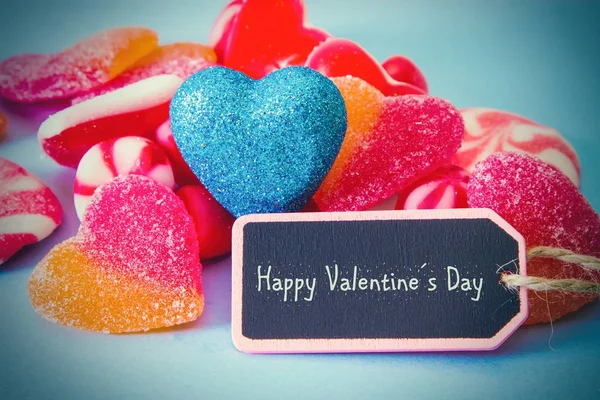 Valentinky Den Candy Srdcem Štítků — Stock fotografie