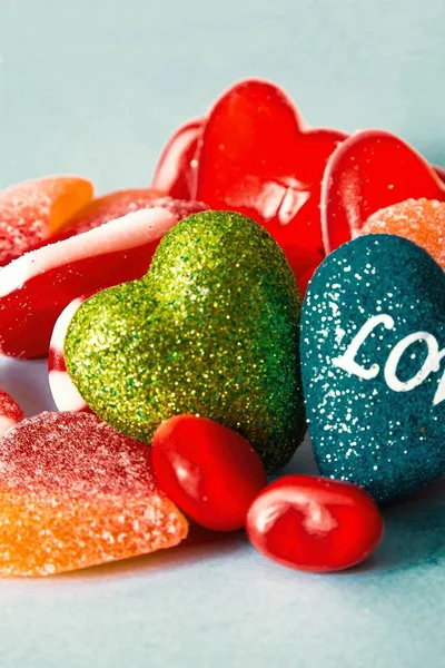 valentines day, candy with heart and label