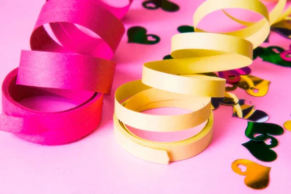 Confetti Colorful Ribbons Party — Stock Photo, Image