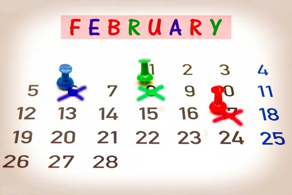 calendar of the month of February