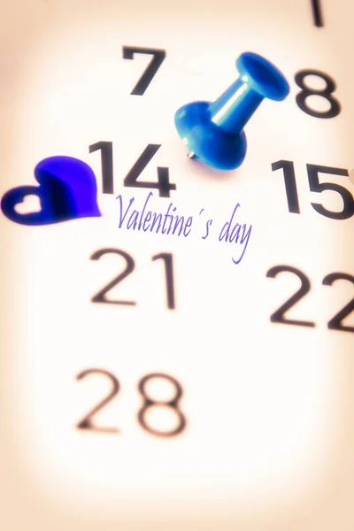 Recordatorio Calendario Del Febrero Valentines —  Fotos de Stock