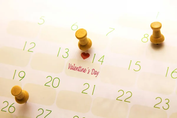 Concept Valentines Calendar February Marked Text — Stock Photo, Image