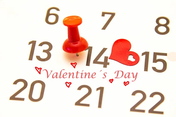 Fevereiro Marcado Calendário Para Lembrar Com Mensagem Amor Conceito Dia — Fotografia de Stock