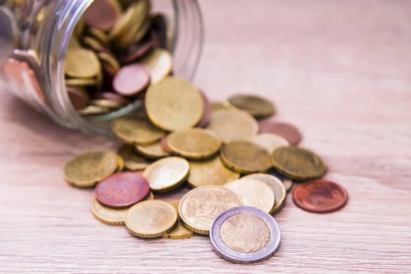 Glass Jar Coins Saving Concept — Stock Photo, Image