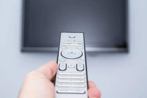 Man Hand Remote Control — Stock Photo, Image