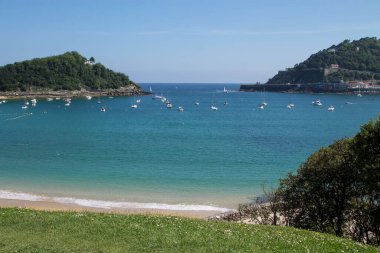 San Sebastian 'ın panoramik manzarası, Bask ülkesi, İspanya