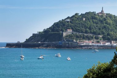 San Sebastian 'ın panoramik manzarası, Bask ülkesi, İspanya