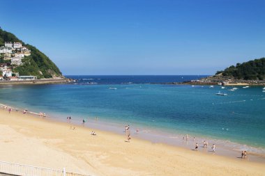 San Sebastian 'ın panoramik manzarası, Bask ülkesi, İspanya