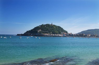 San Sebastian 'ın panoramik manzarası, Bask ülkesi, İspanya