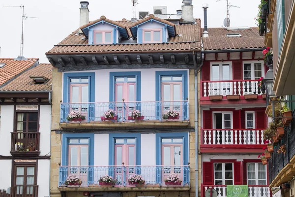 Gebäude Häuser Und Architektur Von Hondarribia Baskenland Spanien — Stockfoto