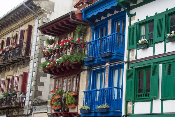 Gebäude Häuser Und Architektur Von Hondarribia Baskenland Spanien — Stockfoto