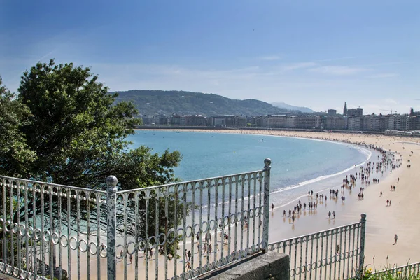 Spiaggia Conchiglie San Sebastian Donostia Guipuzcoa Spagna — Foto Stock