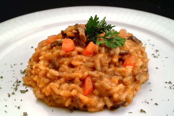 Italian food recipes, risotto with duck — Stock Photo, Image