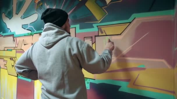 Adam çizim grafiti — Stok video