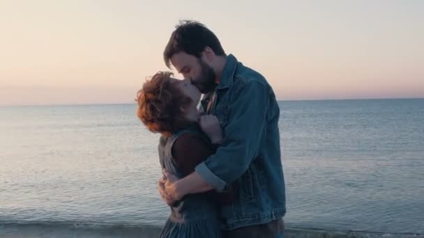 Loving couple on Beach — Stock Video