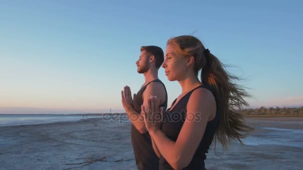Para uprawiająca jogę — Wideo stockowe