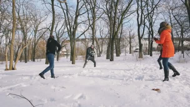 Menschen haben Spaß im Winter — Stockvideo