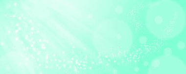 Soyut mavi ve yeşil bokeh arka plan - Noel veya bahar konsepti - bulanık daireler bisküvi yeşili arka planda bokeh