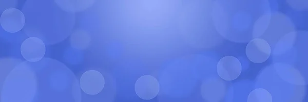 Soyut mavi Bokeh afişi - doğum günü, babalar günü, sevgililer günü panoraması - merkezinde güneş ışınları olan mavi arkaplan üzerinde bulanık bokeh daireler