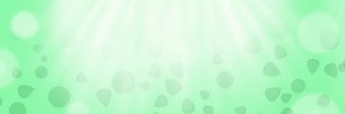 Soyut yeşil Bokeh afişi - doğum günü, babalar günü, sevgililer günü panoraması - yeşil arka planda bulanık Bokeh daireleri. Bahar ya da yaz konsepti.