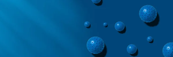 Coronavirus Abstracte Achtergrond Bacteriologische Micro Organismen Coronaviruscellen Een Blauwe Achtergrond — Stockfoto