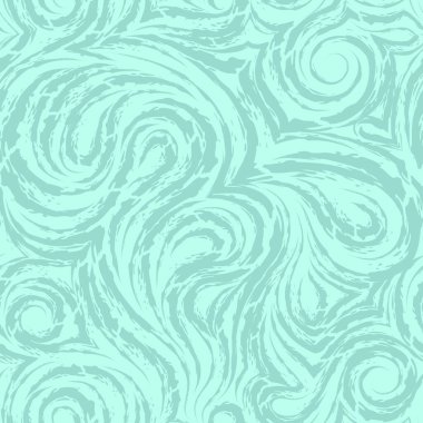 Pürüzsüz spiraller ve döngülerden oluşan soyut turkuaz vektör dokusu. Ahşap fiber ya da bükülmüş mermer desen. Dalgalar ya da dalgalar