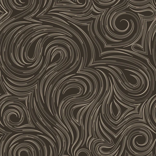 Texture marrone vettore senza cuciture da linee di taglio lisce. Modello ritorto per la decorazione di tessuti o involucri beige in stile lineare . — Vettoriale Stock