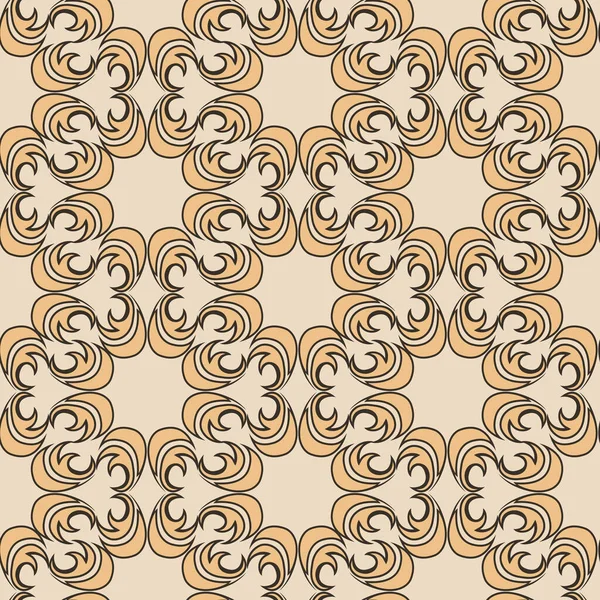 Seamless vector pattern of floral and abstract round shape orange color elements — Stockový vektor