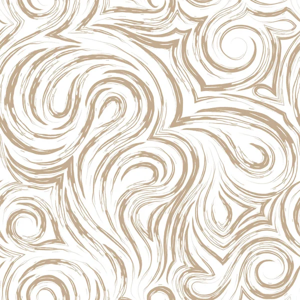 Yırtık halkalar ve kıvrımlar şeklinde yırtık çizgilerden pastel renklerde soyut vektör pürüzsüz desen. Beyaz arkaplanda izole edilmiş bej renkli kumaş veya ambalajlar için doku..