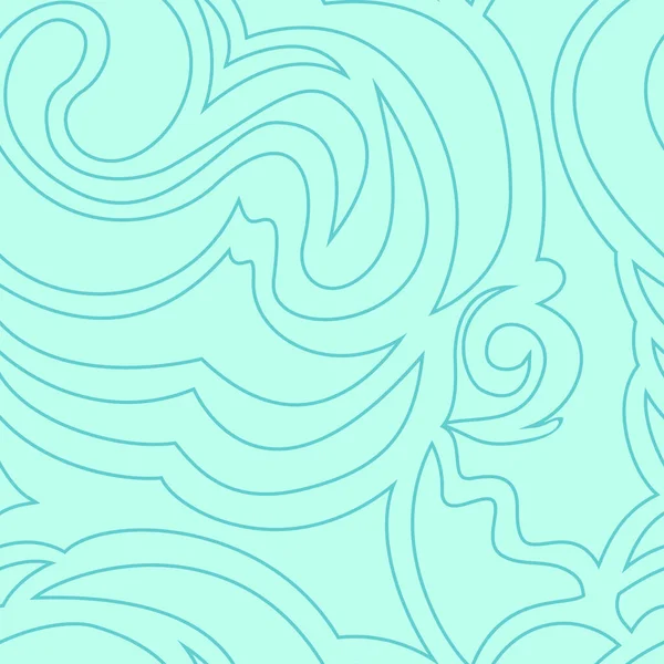 Sarmal ve kıvrımların kusursuz turkuaz dokusu doğrusal bir şekilde. Pastel renkte deniz deseni. Sarmal kıvrımlar ve kasırgalar. Giysi ya da ambalaj tasarımı için boşluk.
