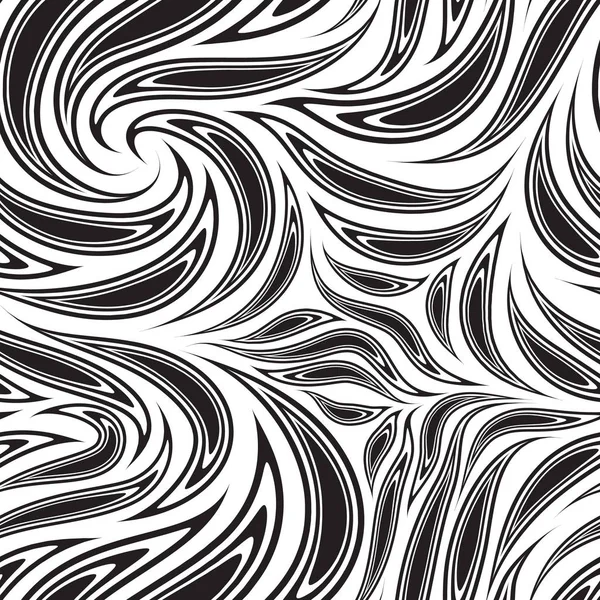 无缝隙的黑色矢量图案的切割平滑条纹或笔划 用于印刷品 纺织品的抽象纹理的流动 — 图库矢量图片