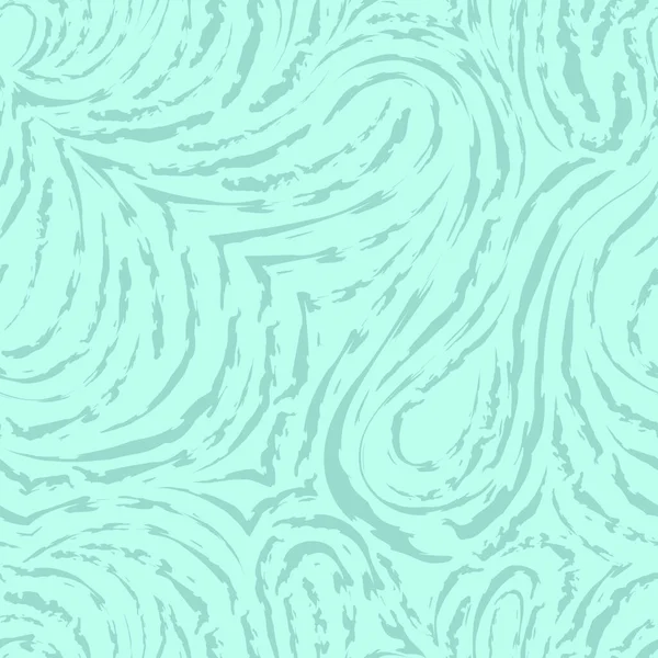 Döngü ve yay şeklinde pürüzsüz ve kırık çizgilerden oluşan kusursuz turkuaz vektör deseni. Kumaş dekorasyonu veya ambalaj kağıdı için mavi doku. Papillary çizgileri.