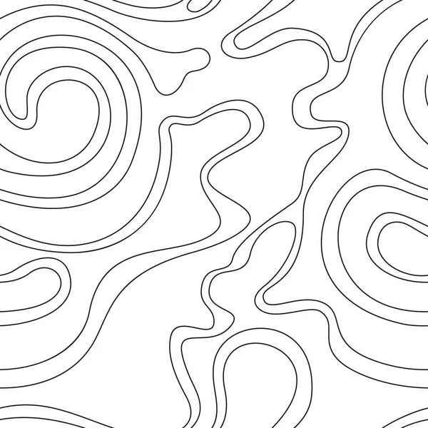 Vektornahtlose Textur Glatter Stromlinienförmiger Formen Auf Weißem Hintergrund Linearem Stil — Stockvektor