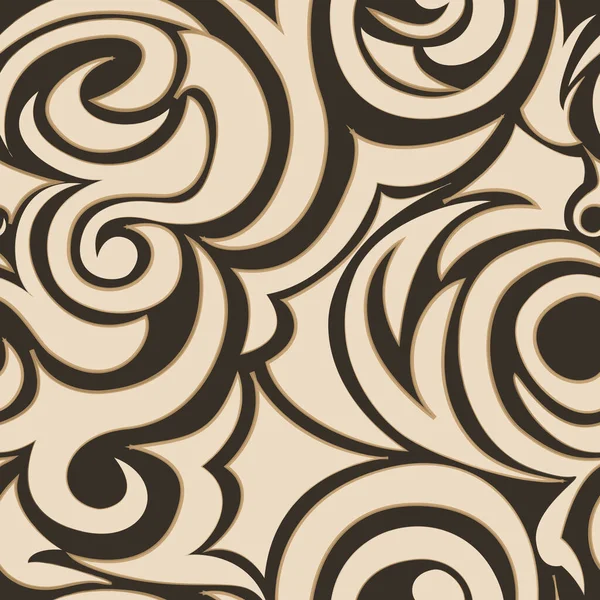 Braunes Nahtloses Muster Aus Spiralen Und Locken Dekoratives Ornament Für — Stockvektor