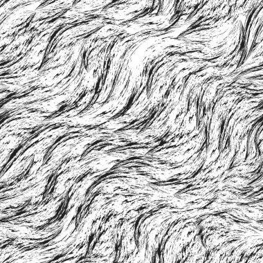 Sıçrama ve fırça darbelerinden oluşan kusursuz monokrom vektör deseni. Beyaz arka planda siyah doku. Giysi kumaşı ya da ambalaj kağıdı için yazdır