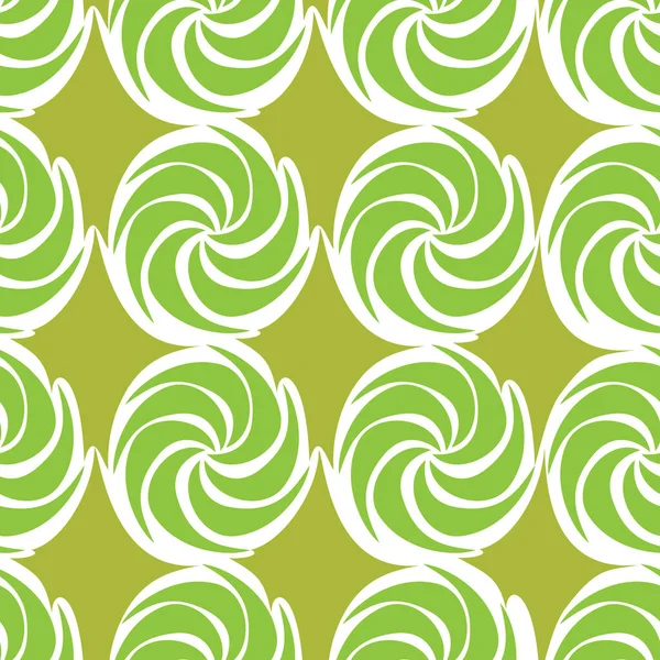 Fondo Continuo Decorativo Vectorial Verde Utilizando Líneas Onduladas Curvas Círculos — Archivo Imágenes Vectoriales