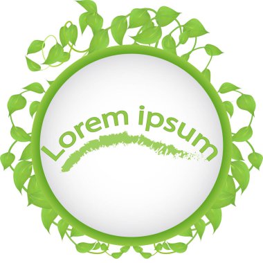 Metnin altında yer alan yaprak ve dalların vektör çerçevesi, dekorasyon etkinlikleri için, beyaz arkaplanda izole edilmiş, kartpostalların silinmesi