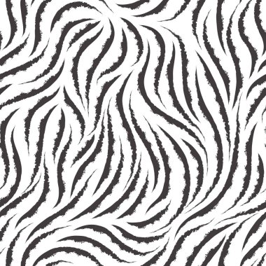 Yırtık kenarları beyaz arkaplanda izole edilmiş pürüzsüz siyah çizgilerin vektörsüz dokusu. Kumaş veya ambalaj kağıdı için yazdır. Doğrusal biçimdeki basit süs