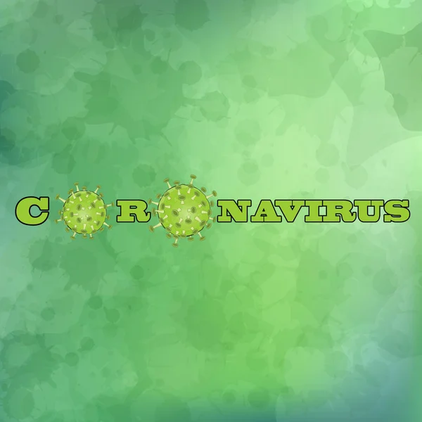 Διάνυσμα Poster Green Επιγραφή Μαύρο Εγκεφαλικό Επεισόδιο Του Coronavirus Σύμβολο — Διανυσματικό Αρχείο