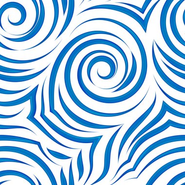 Sarmal ve mavi çizgilerin kusursuz vektör arkaplanı beyaz zeminde izole edilmiş. Buz deseni. Kumaş veya ambalaj için baskı.