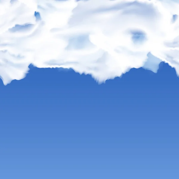 Wektor Płynne Realistyczne Tło Nieba Białymi Chmurami Niebieskim Gradiencie Poziomy — Wektor stockowy