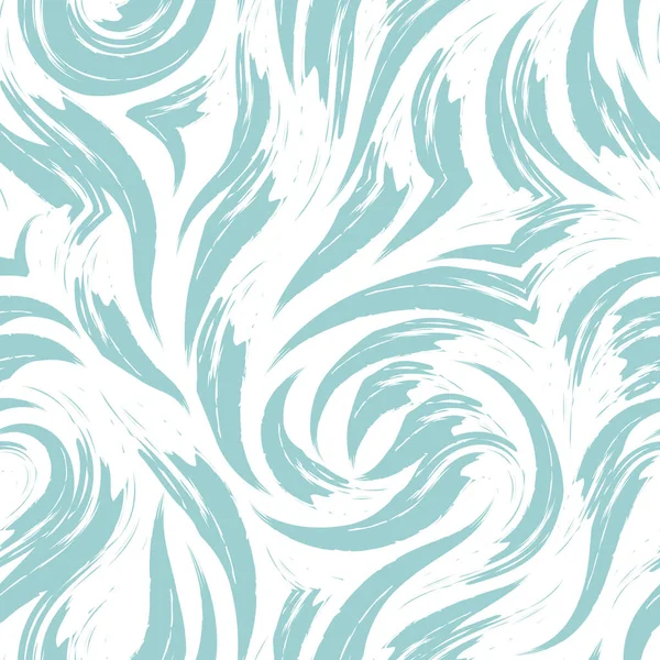 Vektor abstrakte türkisfarbene Welle oder Strudel nahtlose Muster isoliert auf weißem Hintergrund. Textur zum Drucken auf Kleidung oder Geschenkpapier. Website-Hintergrund. — Stockvektor