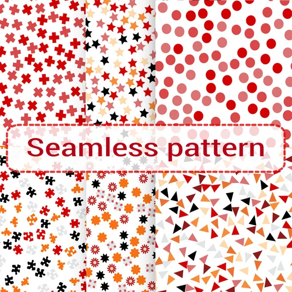 Collection of geometric seamless patterns — Stock Vector