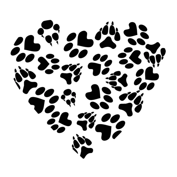 Evcil hayvan izleri soyut yürekten